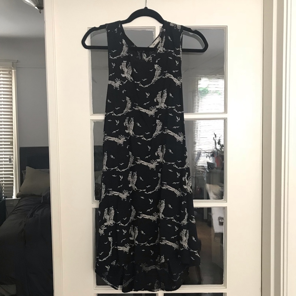 Obey black and white twist back dress